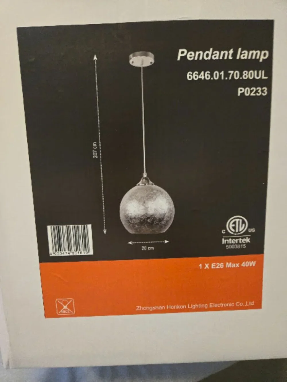 Silver Textured Globe Pendant Lamp Modern Hanging Light Fixture E26 Max 40W New